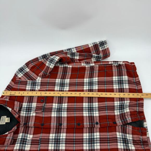 LL BEAN Mens Fleece Shacket Flannel Plaid Shirt Size XXL Button Long Sleeve Warm - Picture 10 of 10